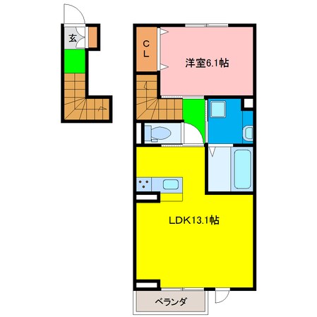 羽ノ浦駅 徒歩6分 2階の物件間取画像